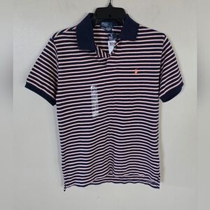 NWT Polo Ralph Lauren Kid's Striped Polo Shirt Size M 12/14